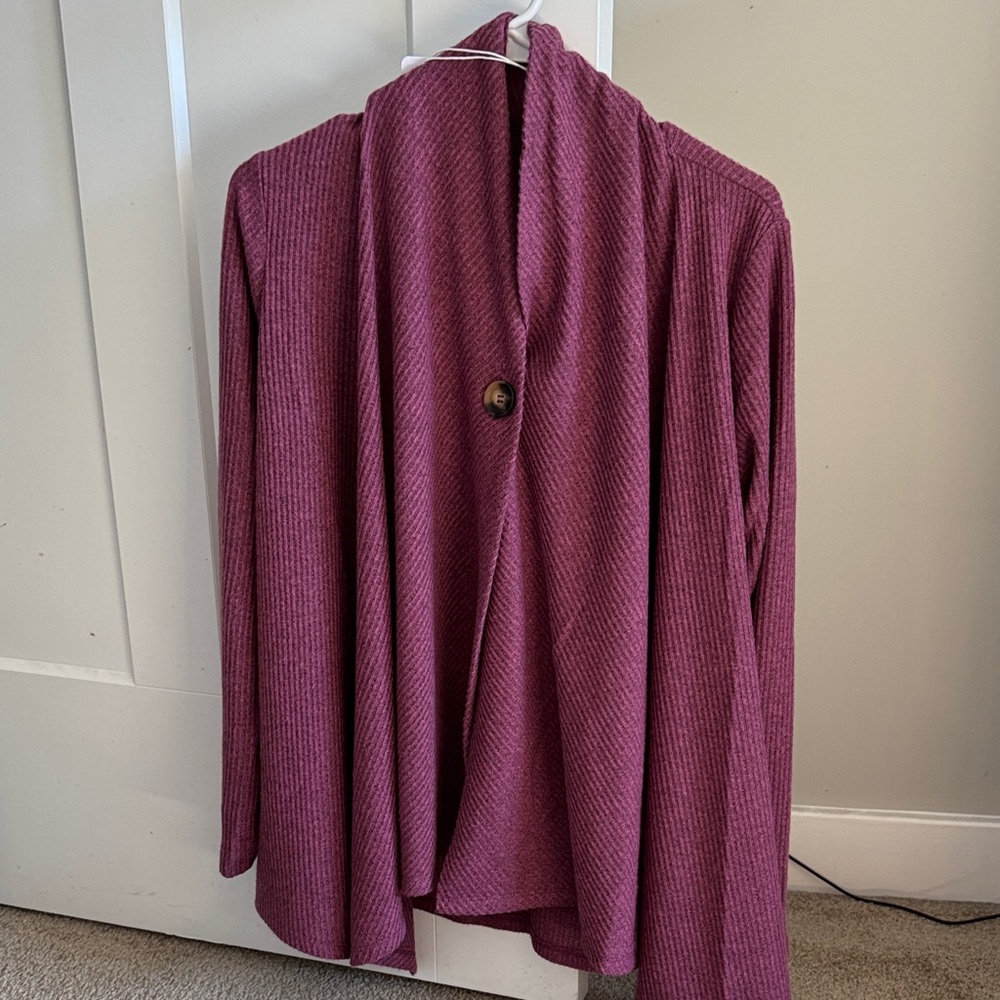 Elegant Plum Cardigan Sweater
